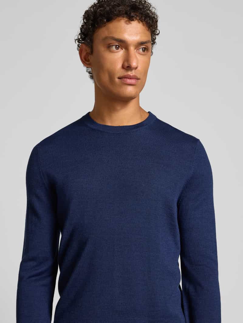 Christian Berg Men Regular fit shirt met lange mouwen van een mix van merinowol