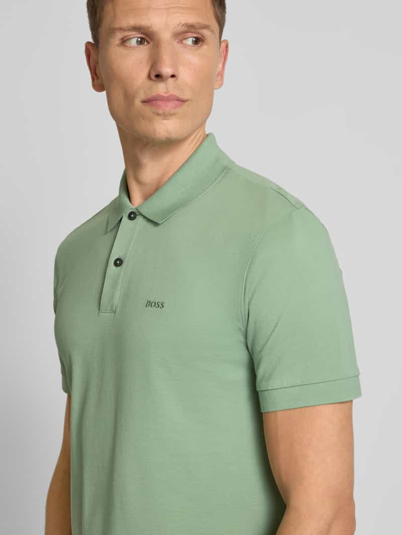 Boss Slim fit poloshirt met labelstitching model 'PALLAS'