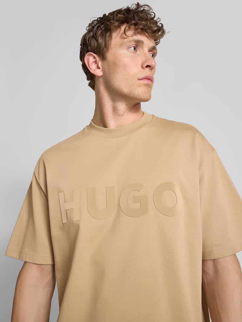HUGO T-shirt met labelprint model 'Dinkee'