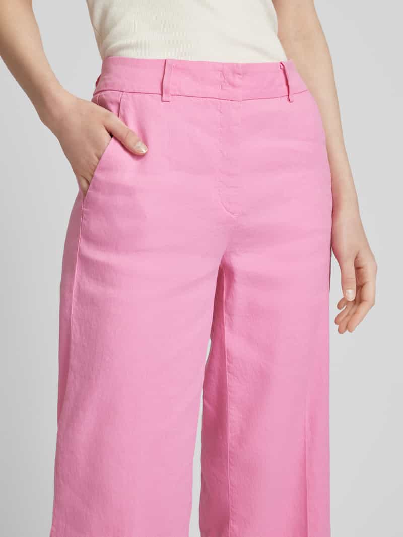 CAMBIO Regular fit linnen broek met persplooien model 'CALIFORNIA'