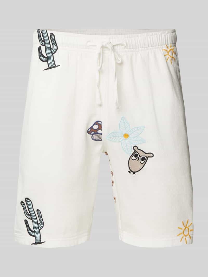 Loose fit korte broek met motiefstitching