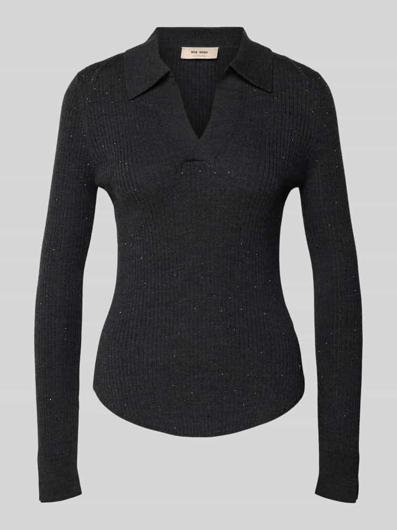 MOS MOSH Gebreide pullover van wol met polokraag model 'Ronika'