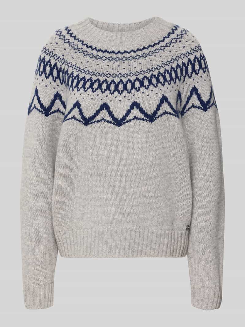 FYNCH-HATTON Regular fit pullover van zuivere wol in gebreide look