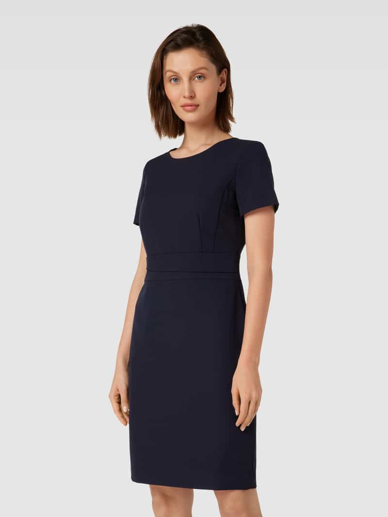 Knielange kokerjurk in effen design Jake*s Collection