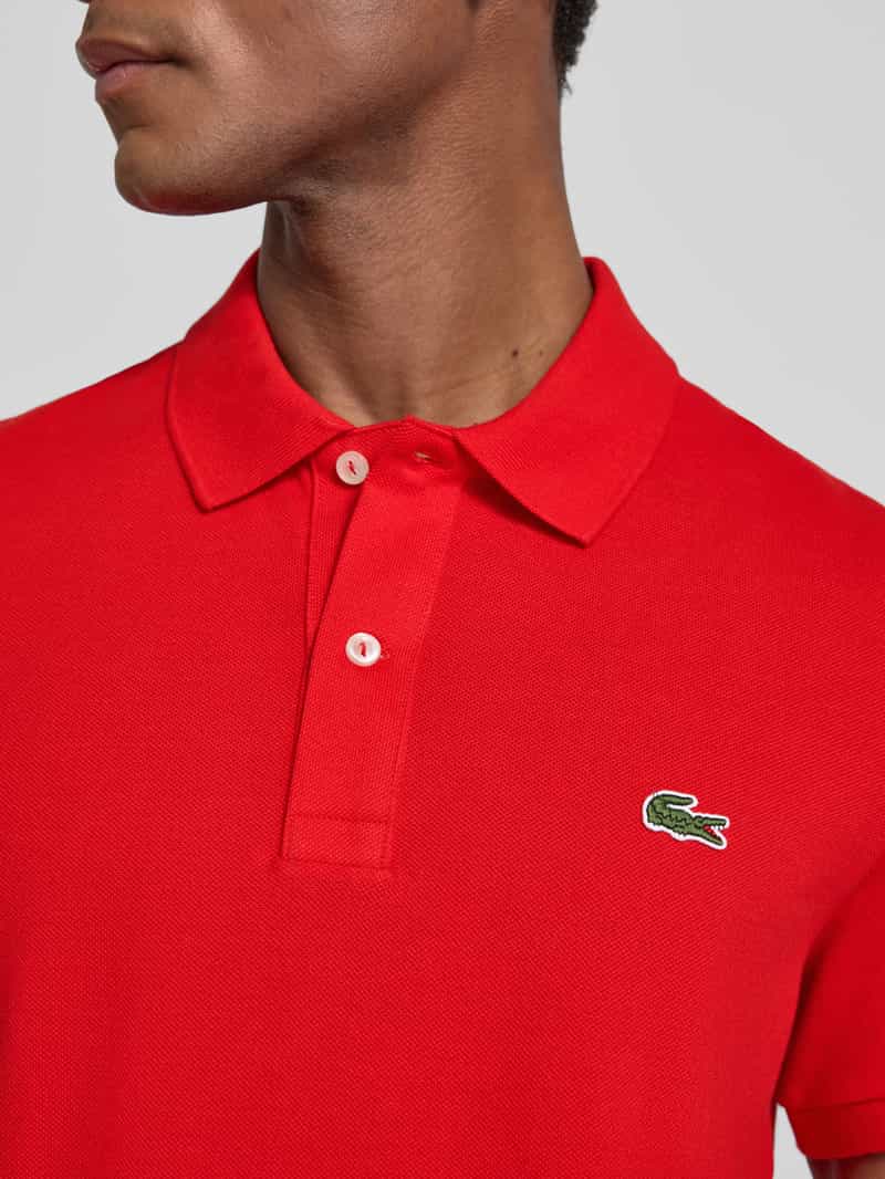 Lacoste slim fit poloshirt van puur katoen rood, foto 5