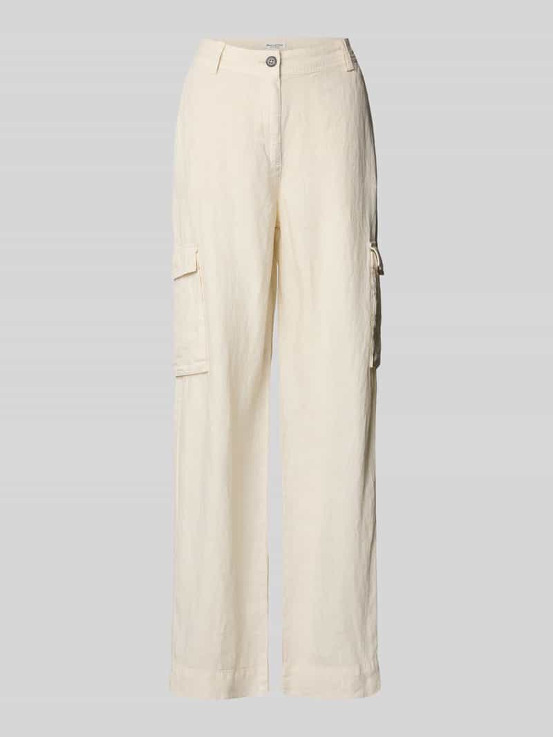 Marc O'Polo Loose fit linnen broek in cargolook