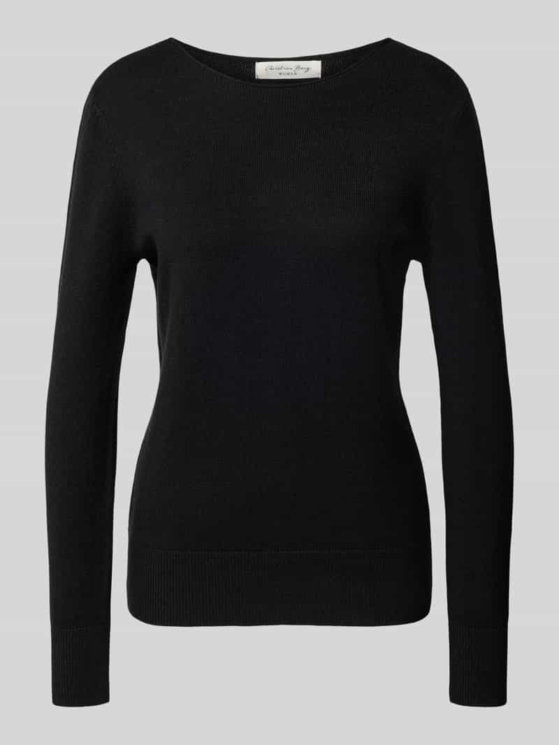 Christian Berg Woman Regular fit gebreide pullover van viscosemix met boothals