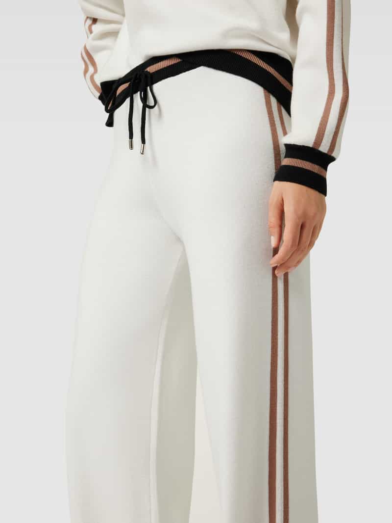 LIU JO SPORT Bootcut stoffen broek met contraststrepen