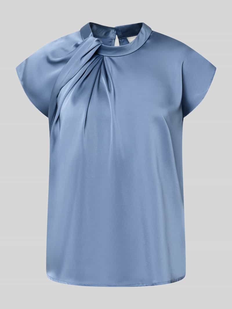 Blousetop van satijn met knoopdetail model 'Fleur Drapy'