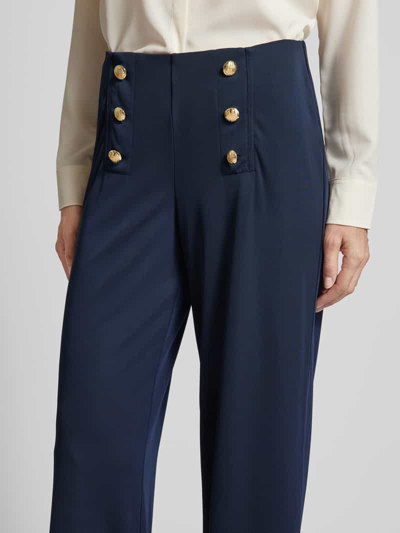 Lauren Ralph Lauren Straight leg stoffen broek met sierknopen model 'CORYDON'
