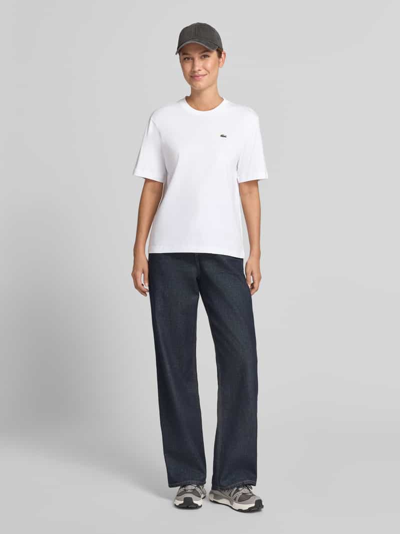 Lacoste relaxed fit T-shirt van puur katoen wit, foto 6