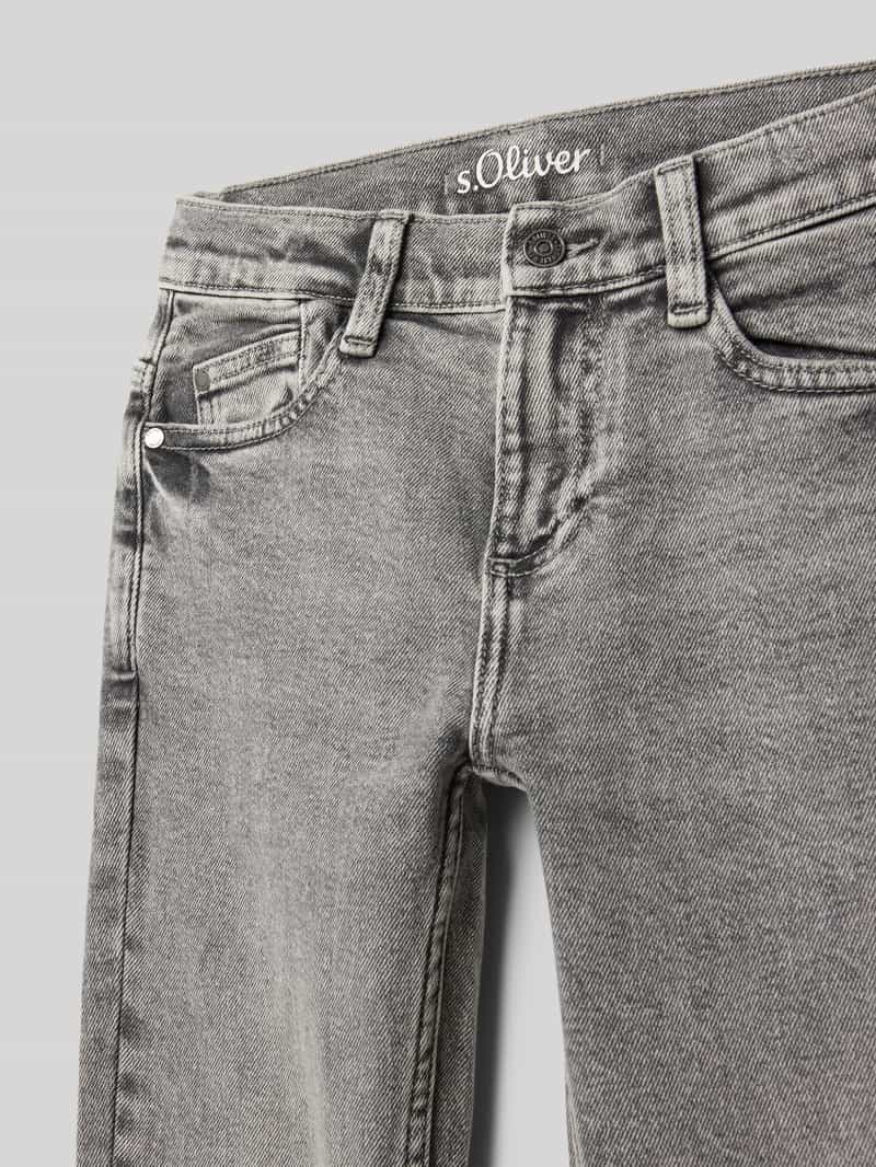 s.Oliver RED LABEL Straight fit jeans van katoenmix met destroyed-details model 'PETE'