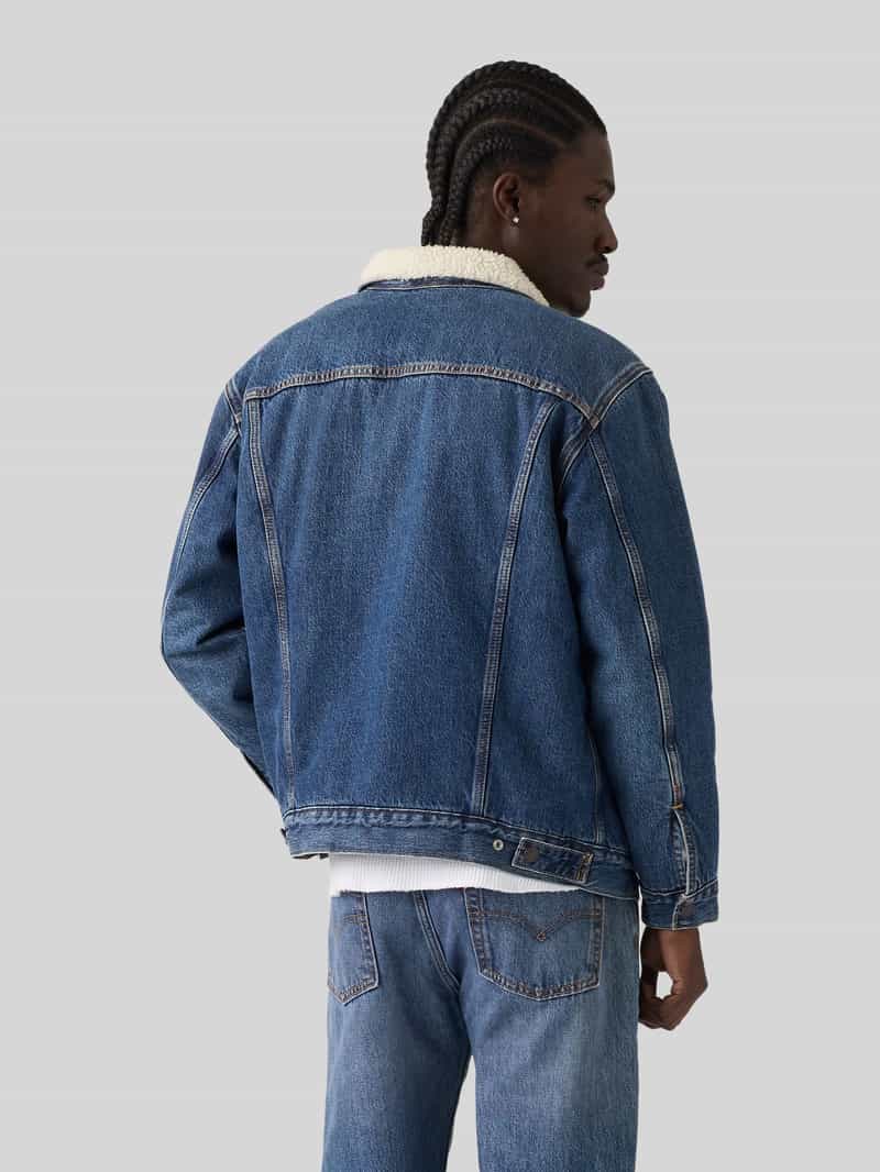 Levi's relaxed fit jeansjack van pure katoen met voering van teddybont
