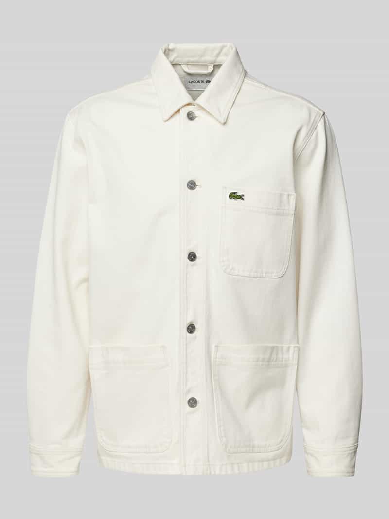 Lacoste Relaxed fit overhemdjack met steekzakken