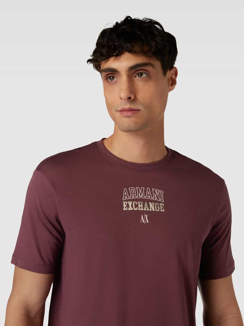 Armani Exchange T-shirt met ronde hals en logoprint