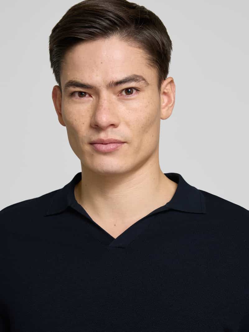 Profuomo Poloshirt met V-hals en zijde