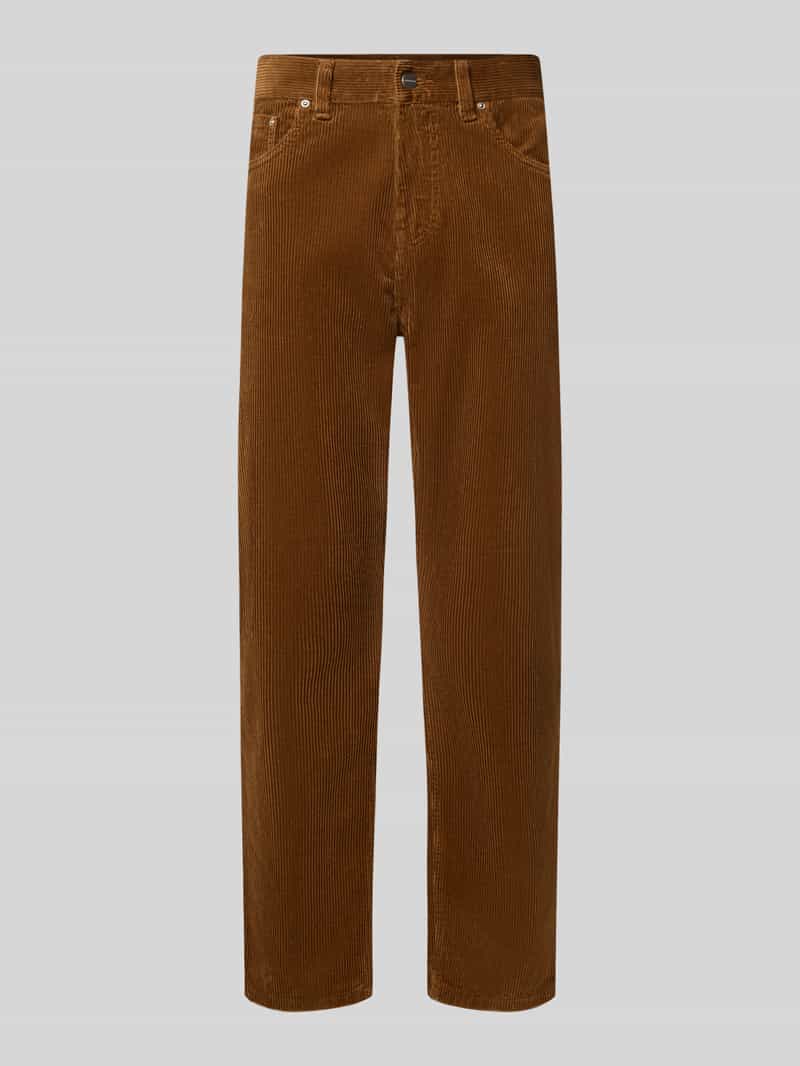 straight fit broek van puur katoen in corduroy look