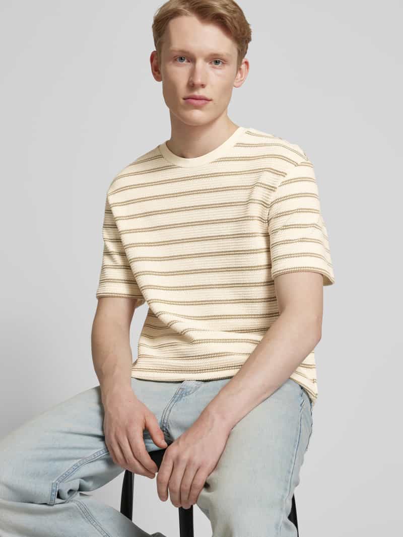 Only & Sons T-shirt met geribde ronde hals model 'IAN'