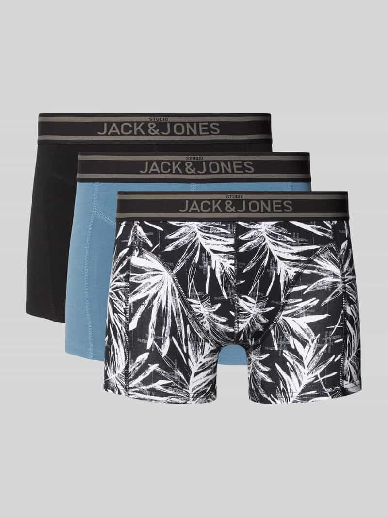 jack & jones Boxershort met elastische band met label in een set van 3 stuks model 'RICHARD'