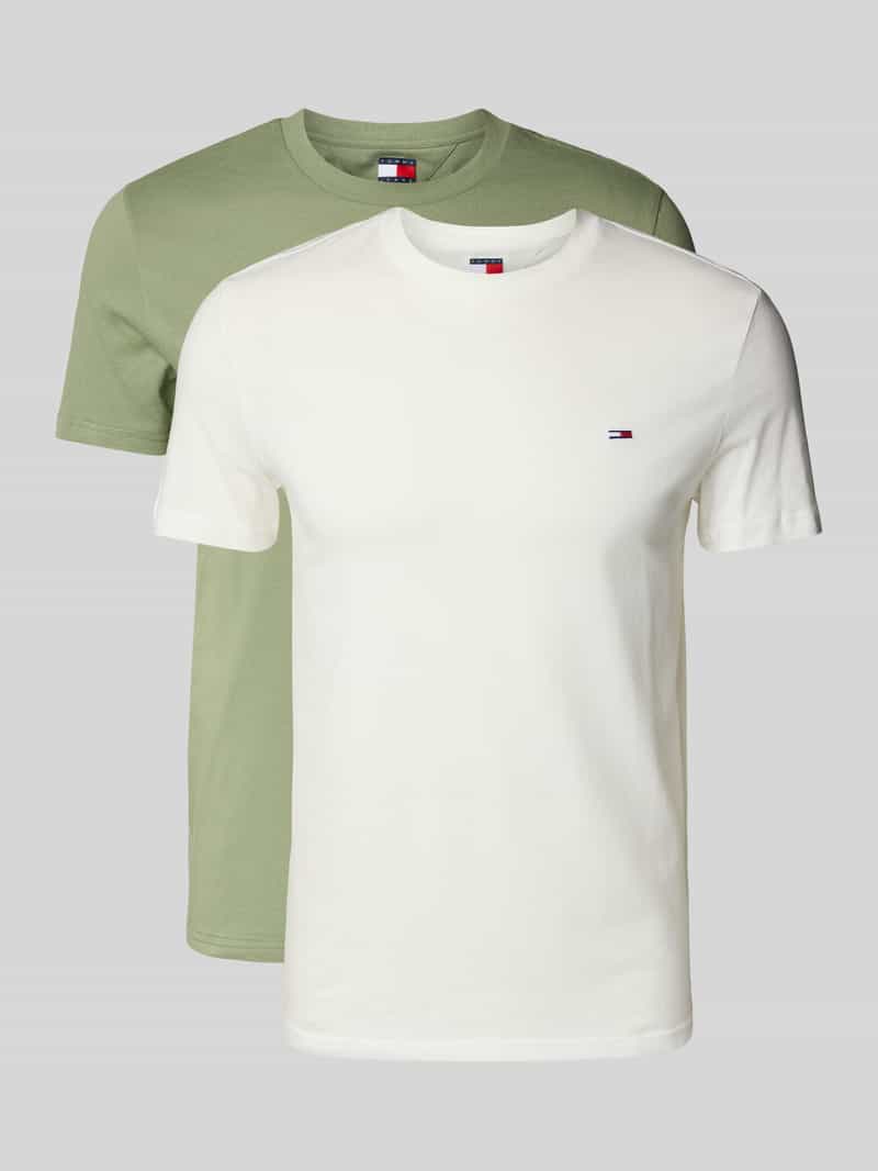 Tommy Jeans Slim fit T-shirt met logobadge in een set van 2 stuks