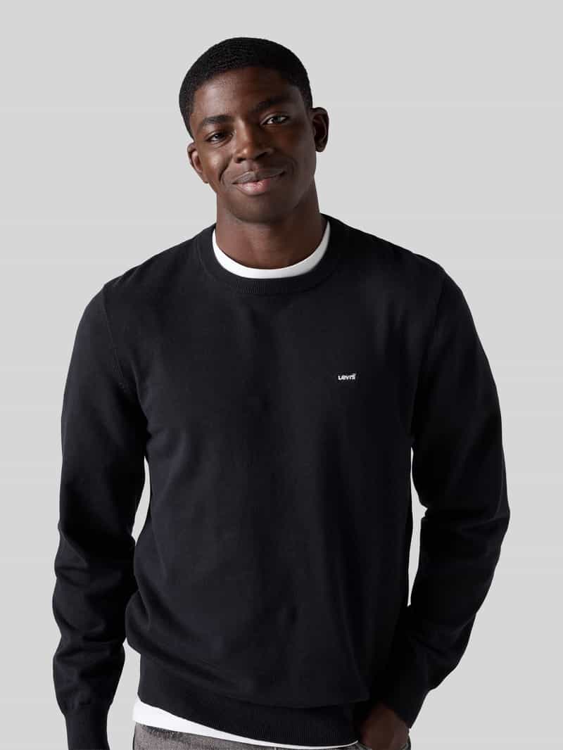 Levi's regular fit pullover van katoenmix met gestikt logo zwart, foto 5