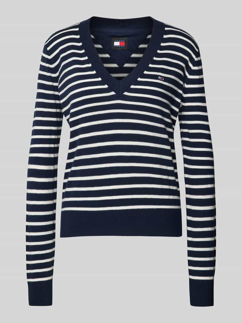 Tommy Jeans Pullover met V-hals en logostitching