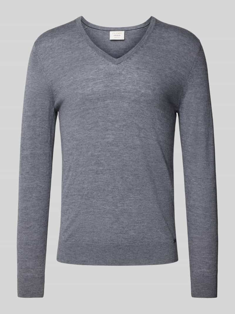 OLYMP Level Five Slim fit gebreide pullover met ribboorden