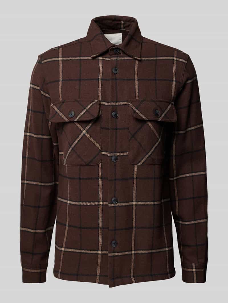 Slim fit overhemdjack met kentkraag, model 'RAYMOND'