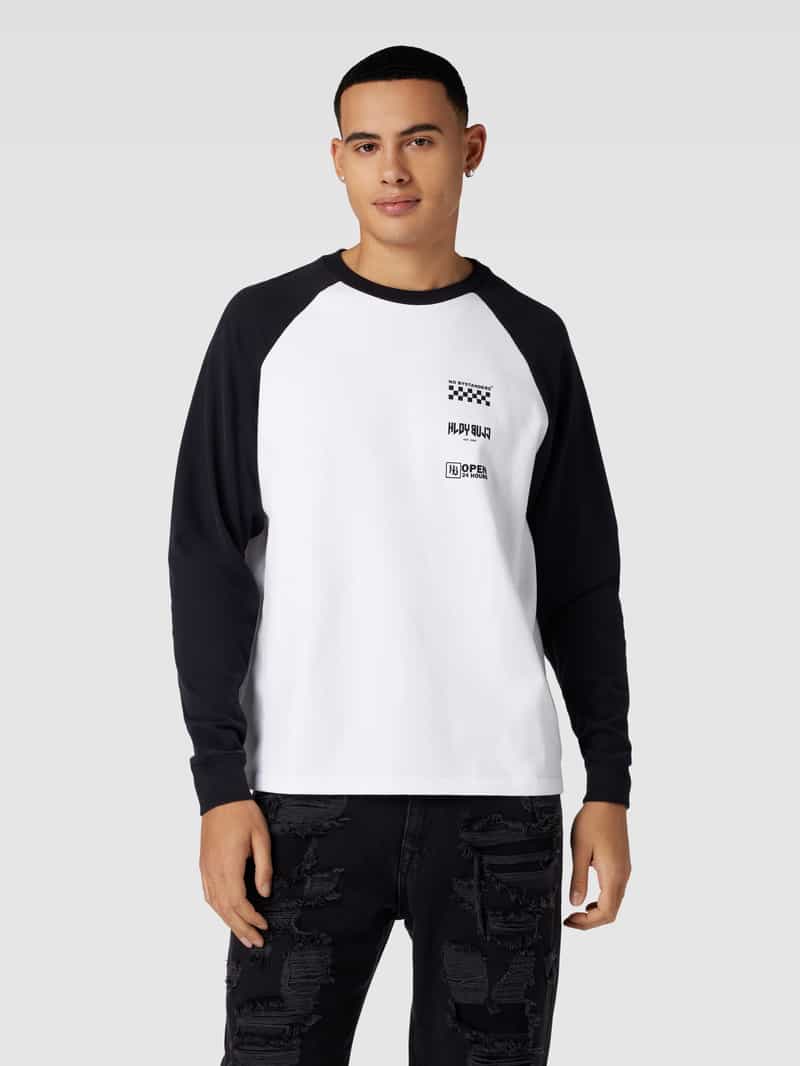 Shirt met lange mouwen en motiefprint, model 'HLDY CLUB' No Bystanders