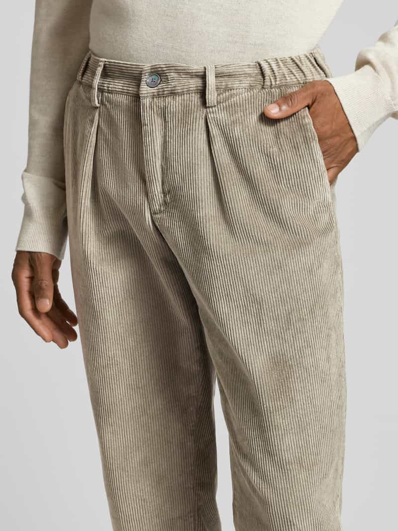 Profuomo Corduroy broek met paspelzak aan de achterkant