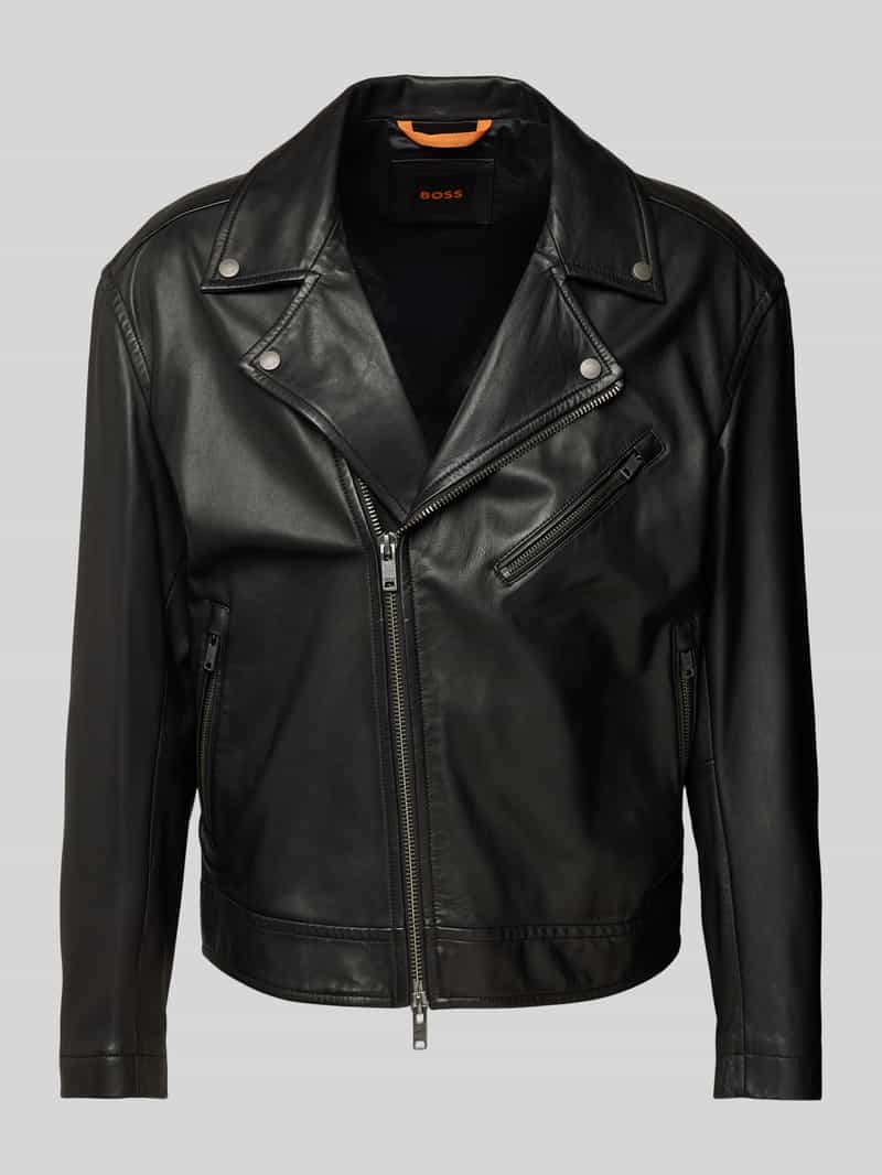 Boss Orange Leren jack met reverskraag model 'Jolush'
