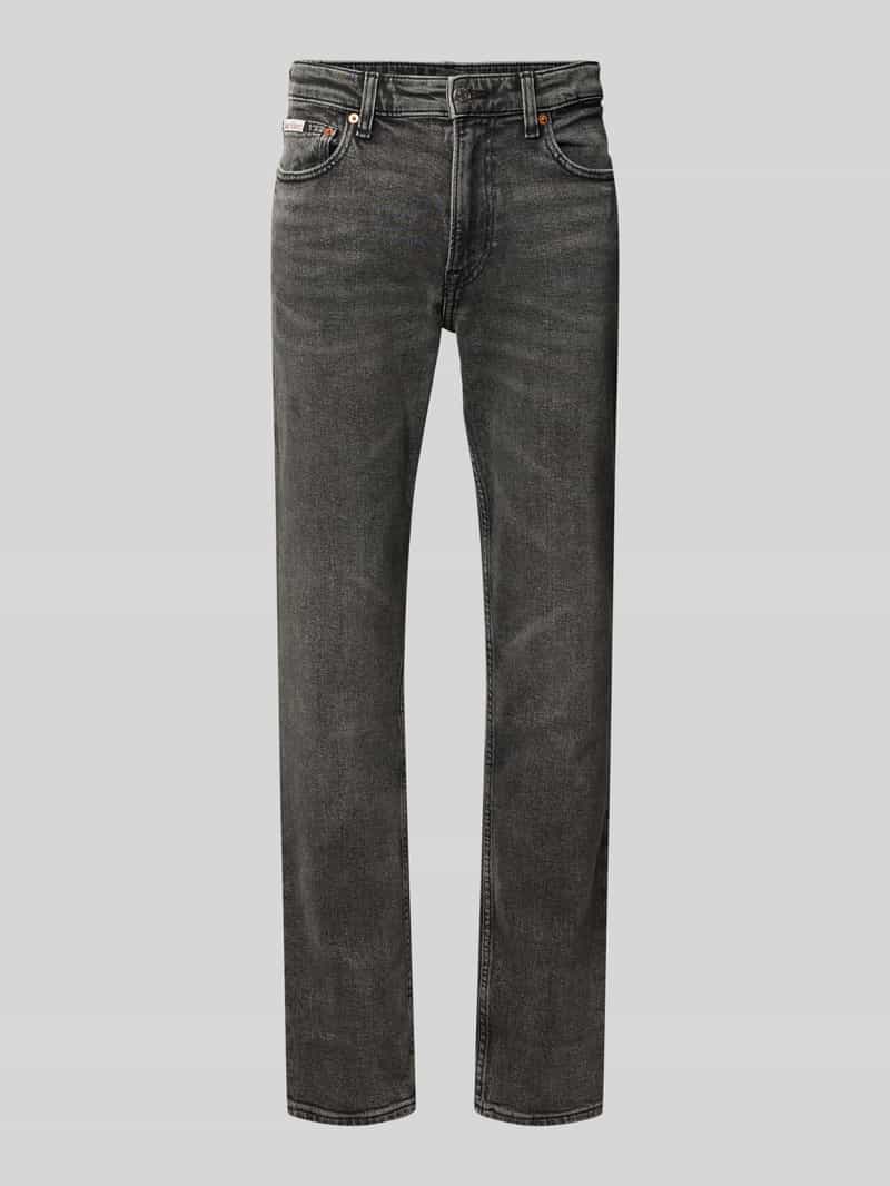 slim fit jeans van katoenmix