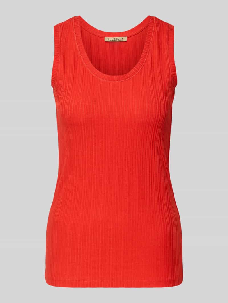 Top met bandjes en ronde hals, model 'Pointelle'