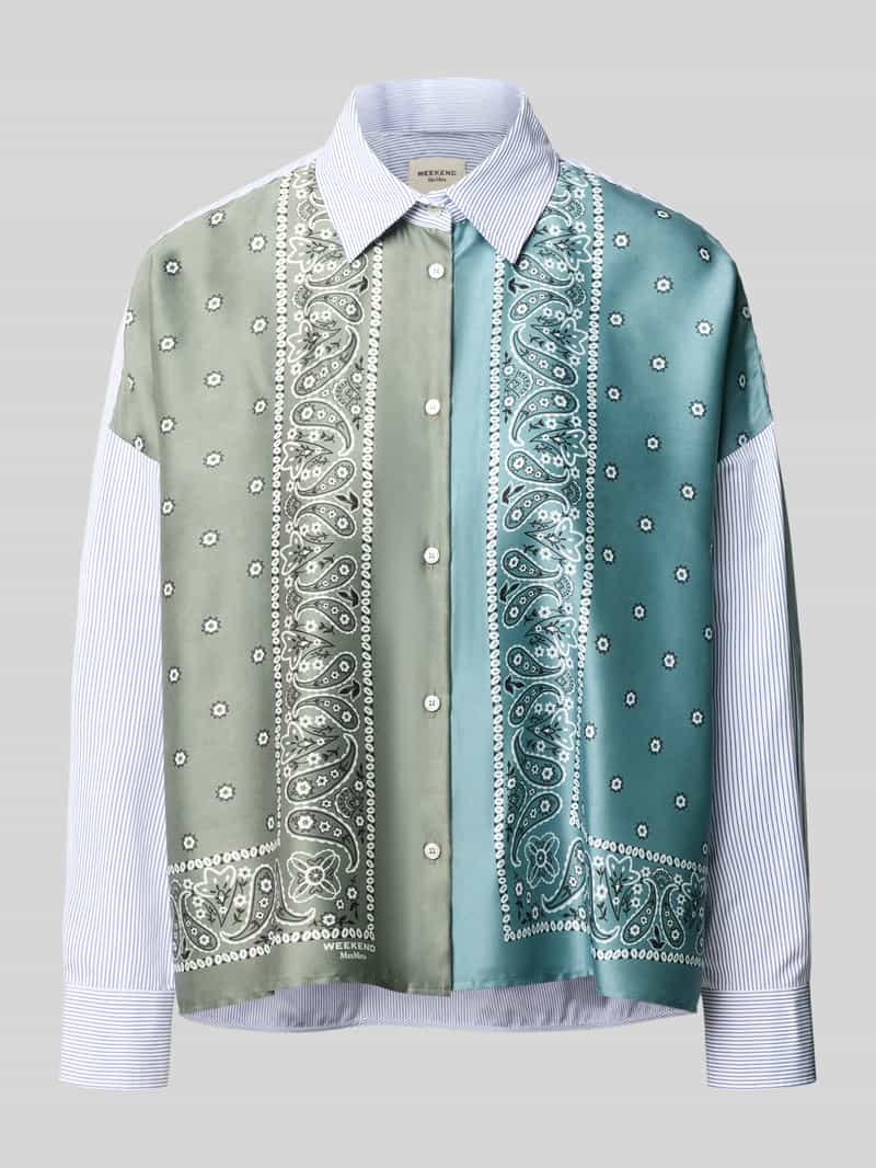 Weekend Max Mara blouse met lange mouwen met satijnen frontpatchwork-look