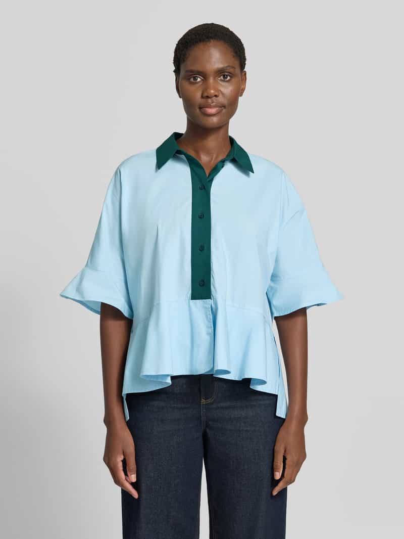 Essentiel Antwerp relaxed fit blouse met korte mouwen van puur katoen model 'KAYLEE'
