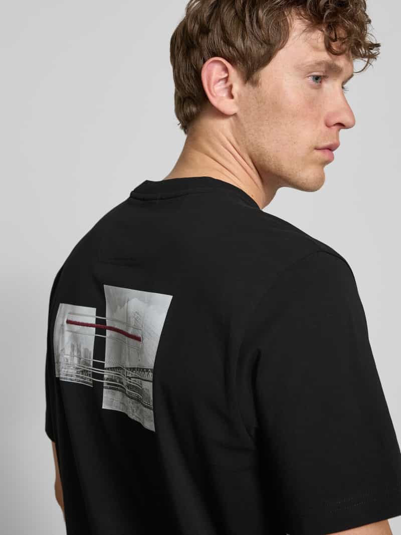 BOSS Green Regular fit T-shirt van katoenmix