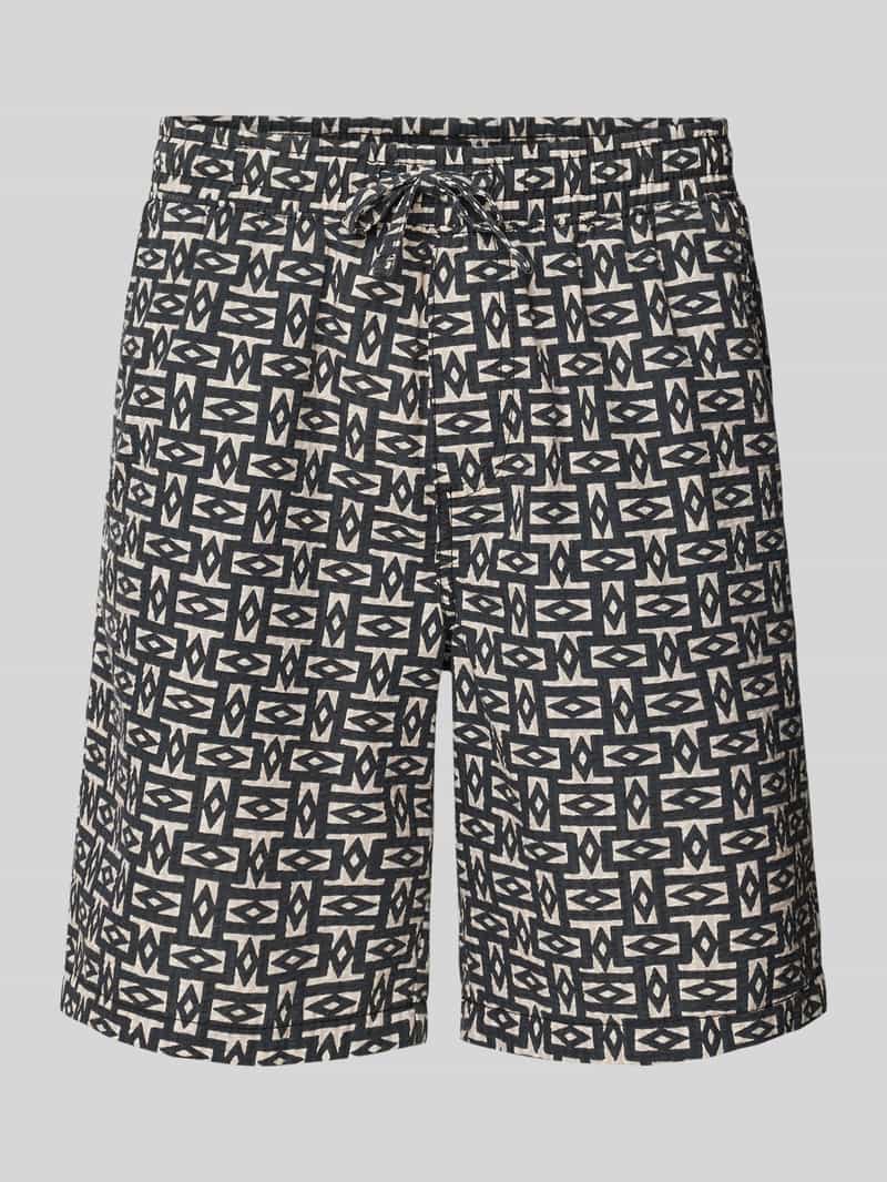 jack & jones Regular fit korte broek met all-over print model 'JAIDEN'