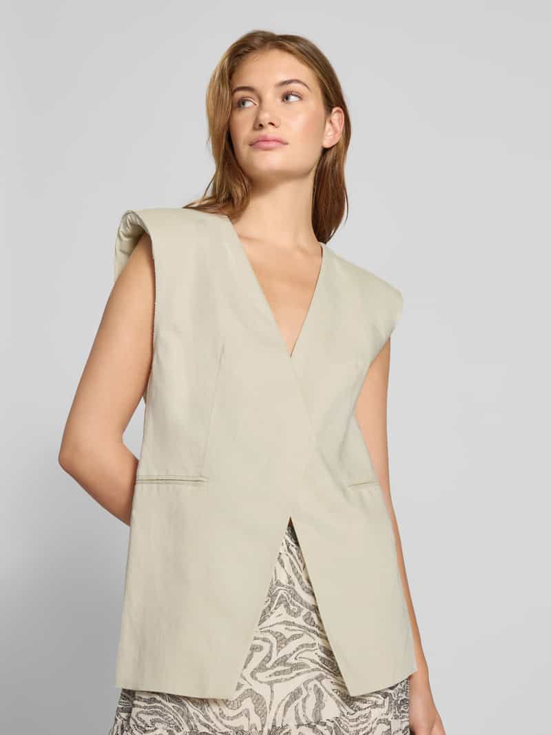 LeGer by Lena Gercke Gilet van een mix van linnen en viscose met paspelzakken model 'Frej'