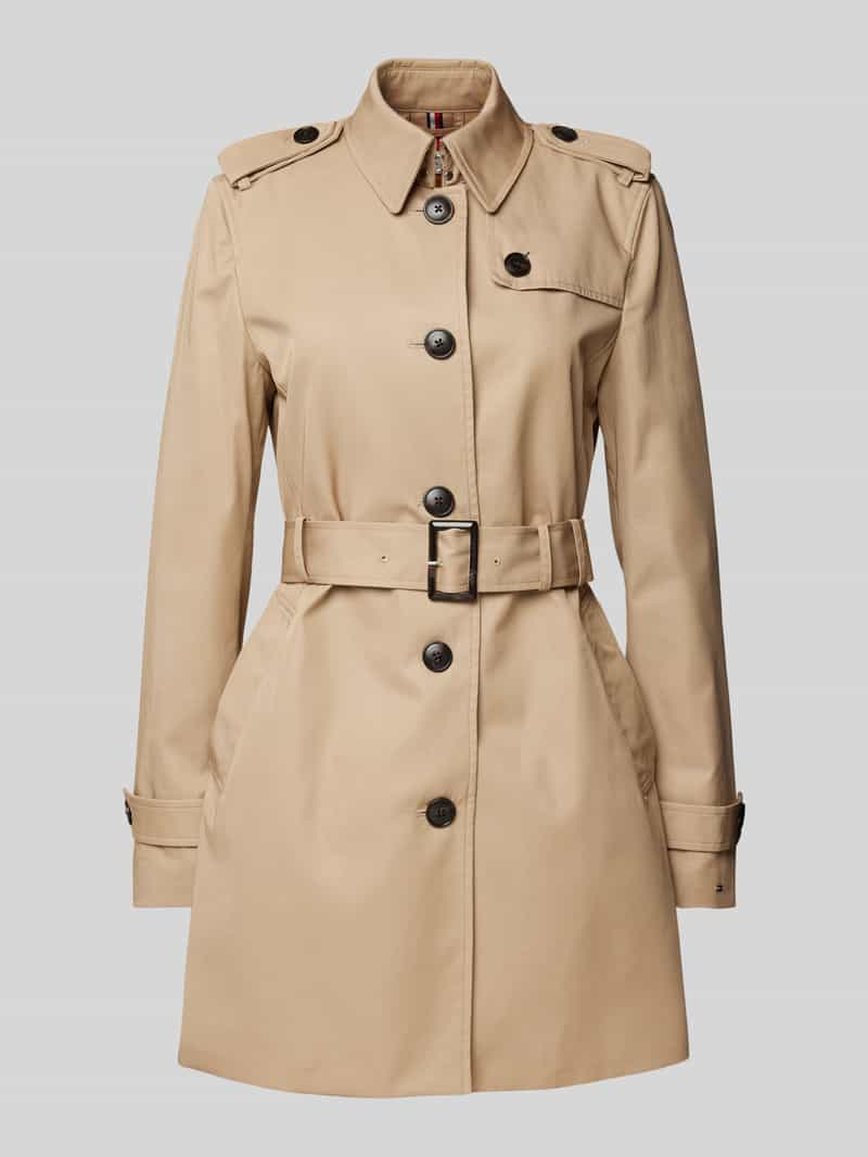 Tommy Hilfiger Trenchcoat met riem en schouderpatten