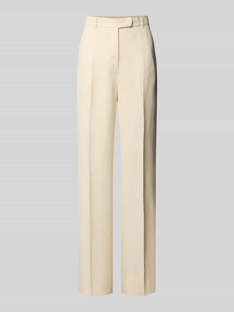 Max Mara Studio Straight leg linnen broek met persplooien model 'CORDOVA'