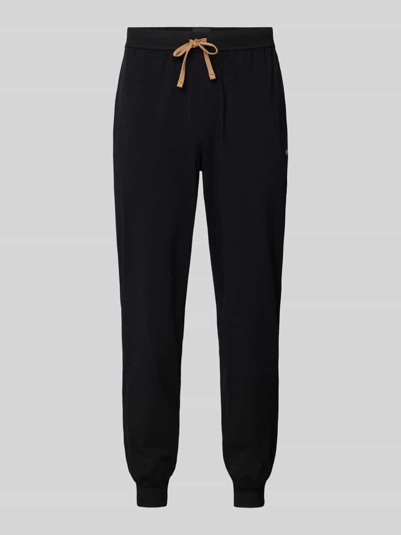 Boss Relaxed fit sweatpants met labelstitching, model 'Mix&Match'