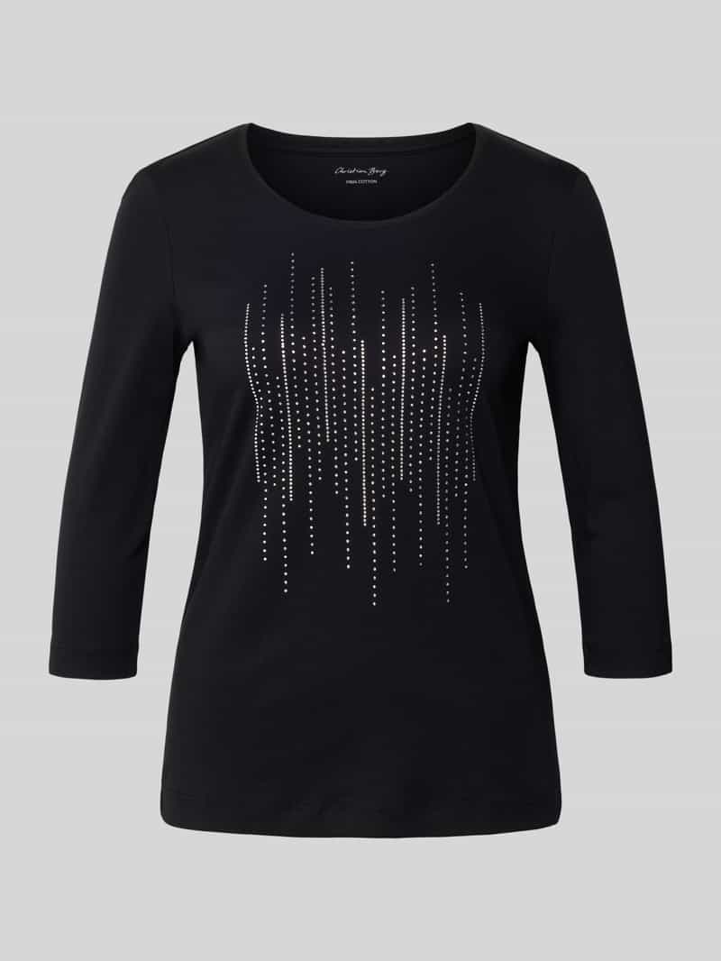 Christian Berg Woman T-shirt met siersteentjes en 3 4-mouwen