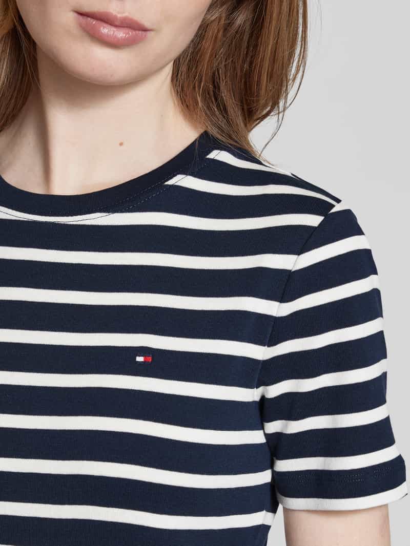 Tommy Hilfiger Slim fit T-shirt met labeldetail