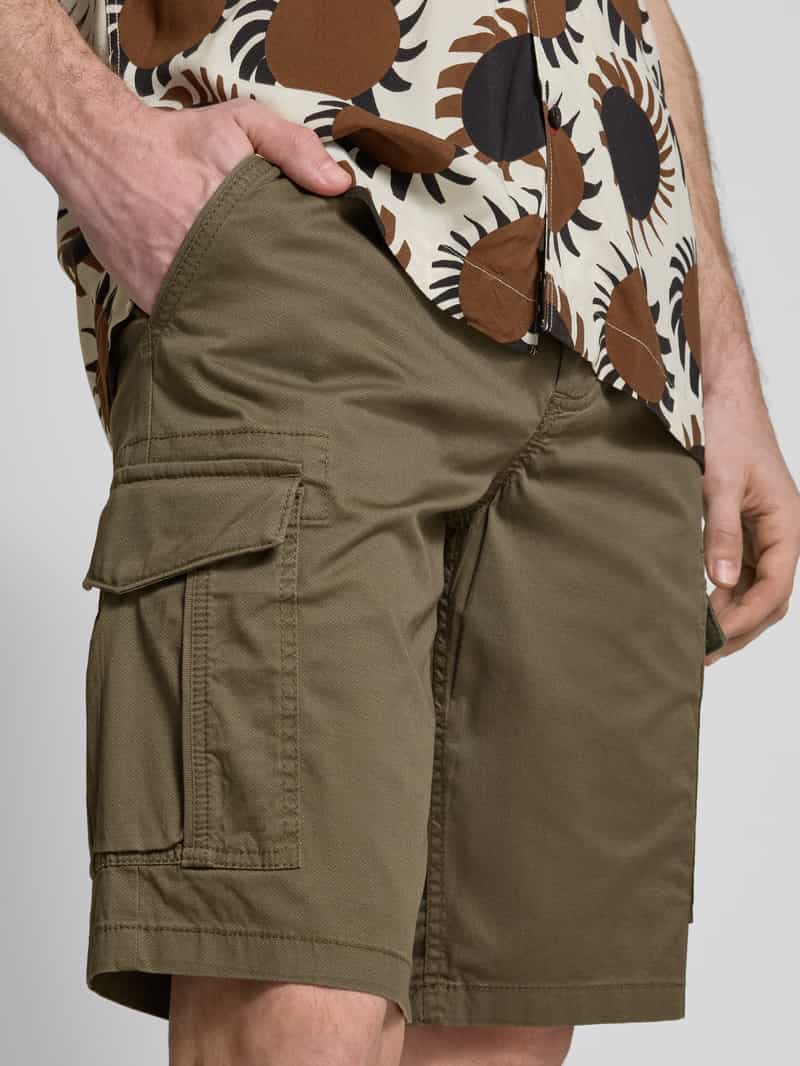 Tom Tailor Regular fit korte cargobroek van katoenmix