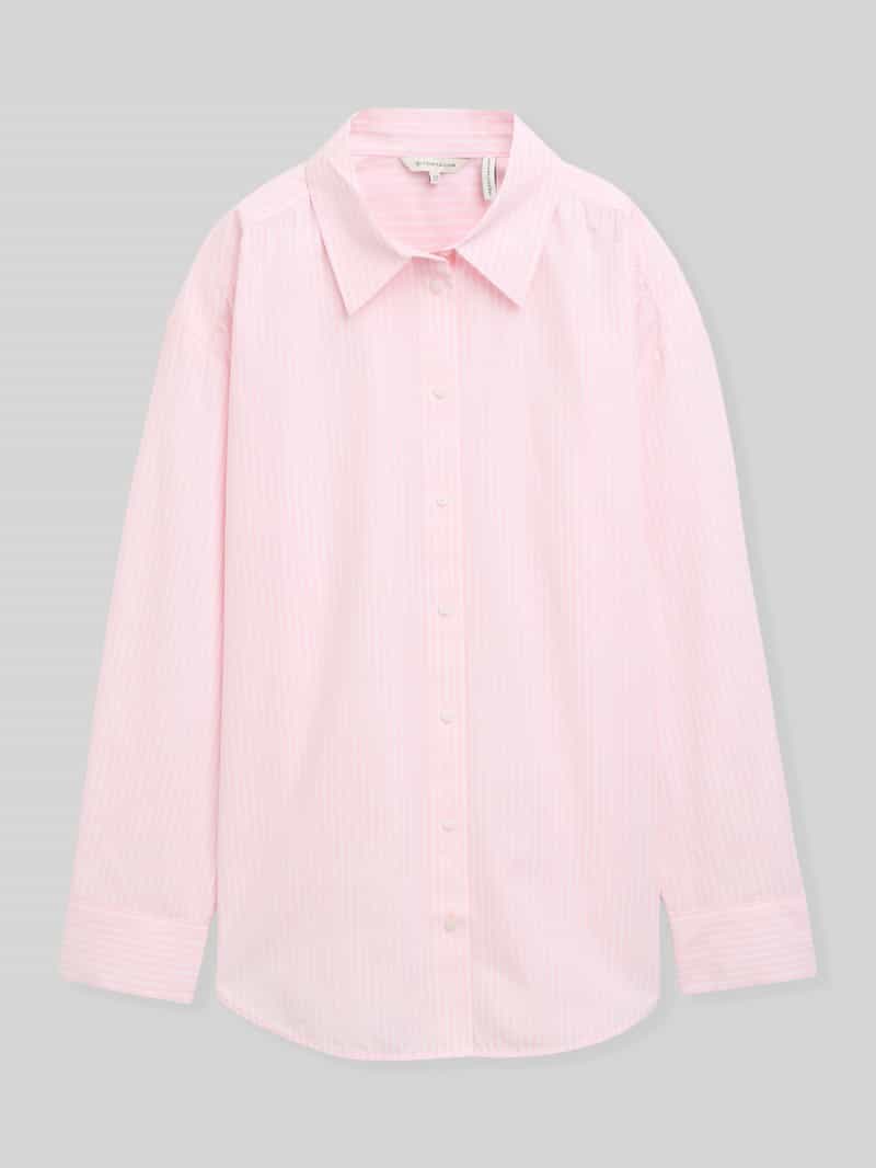 Tom Tailor Overhemdblouse met afgeronde zoom van katoenmix