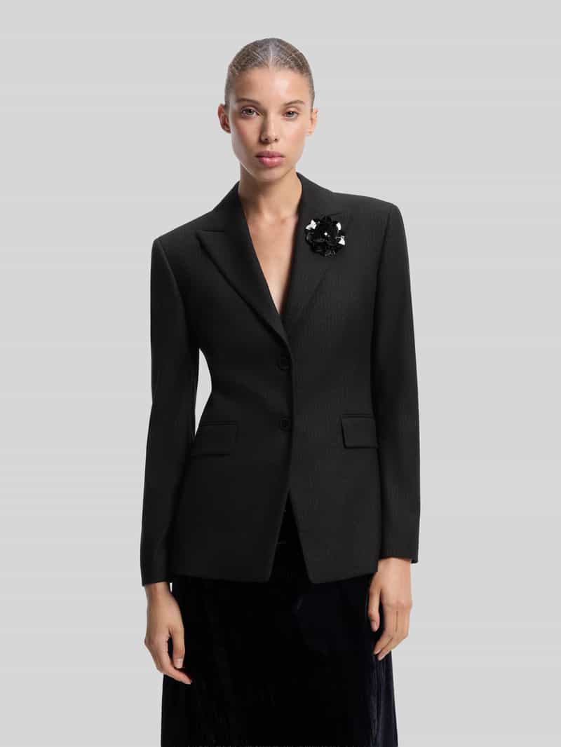 HUGO Regular fit longblazer van viscosemix