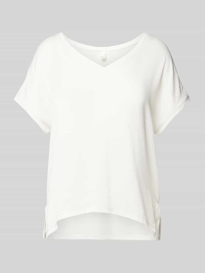 QS T-shirt met afgeronde V-hals