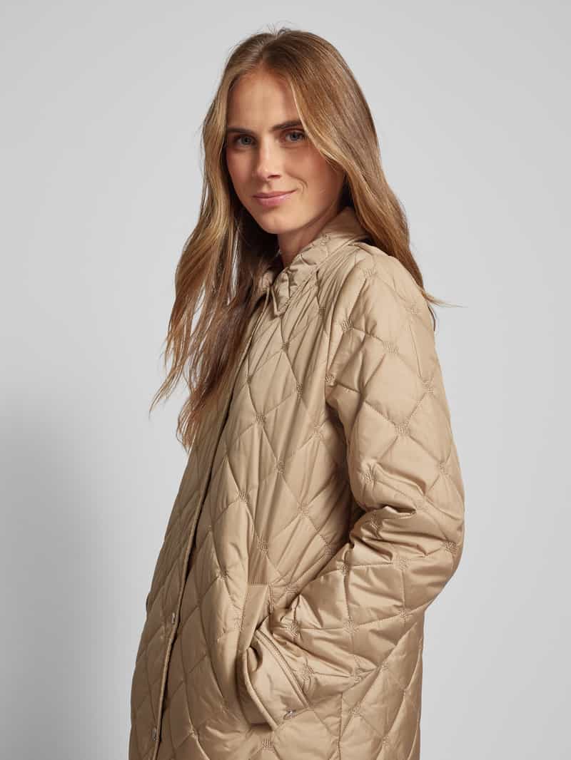 Lauren Ralph Lauren Gewatteerde lange jas met platte kraag