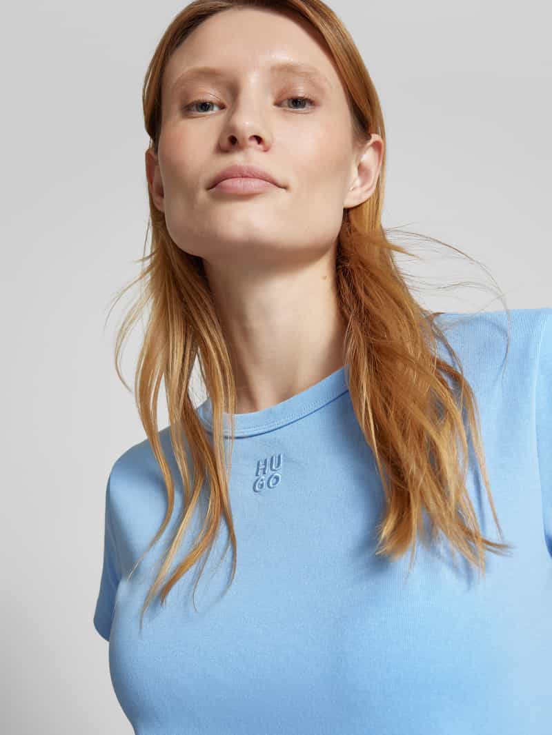 HUGO T-shirt met labelstitching model 'Deloris'