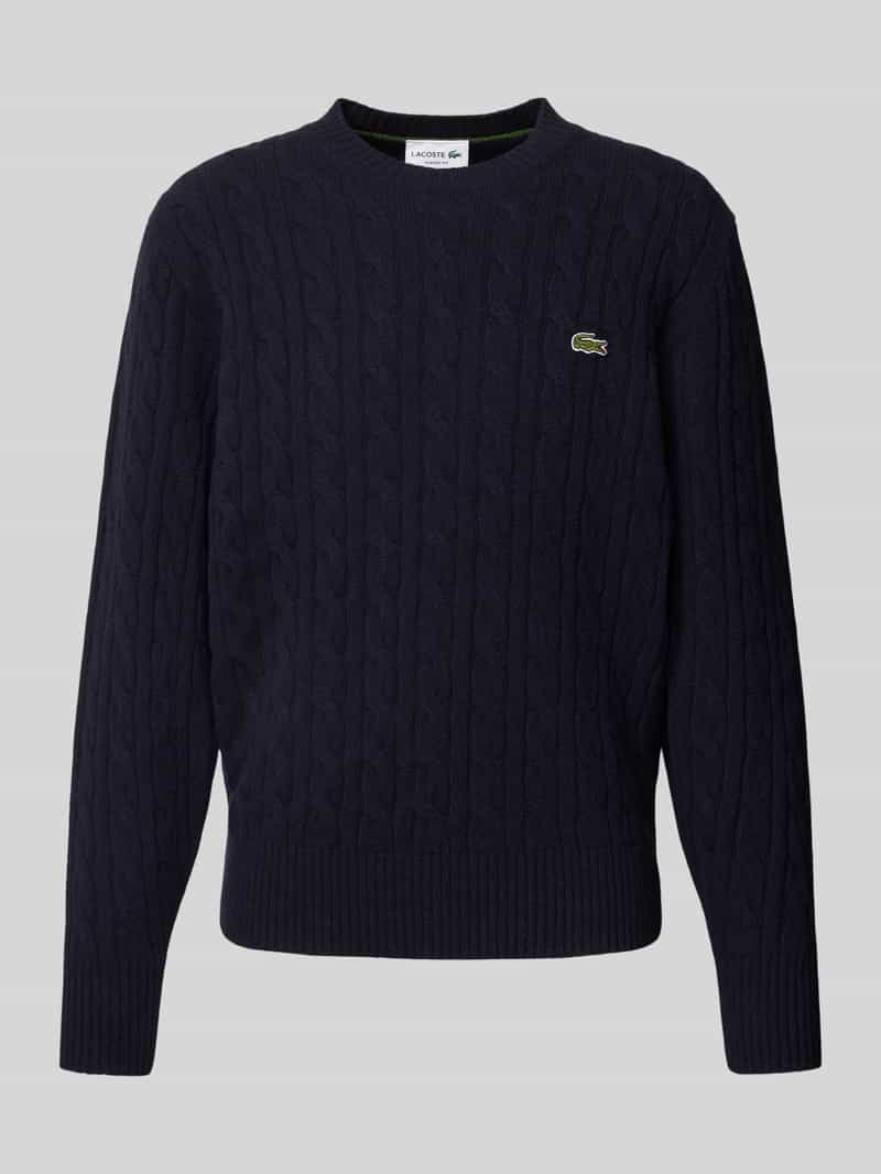 Lacoste Gebreide pullover met logopatch